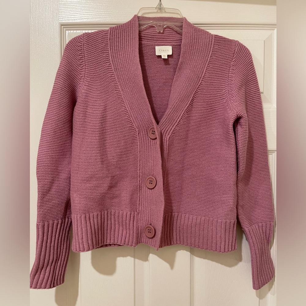 Cyrus Women's Mauve Cardigan Sweater